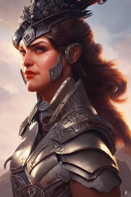 Image similar to amazon valkyrie athena, d & d, fantasy, portrait, highly detailed, headshot, digital painting, trending on artstation, concept art, sharp focus, illustration, art by artgerm and greg rutkowski and magali villeneuve