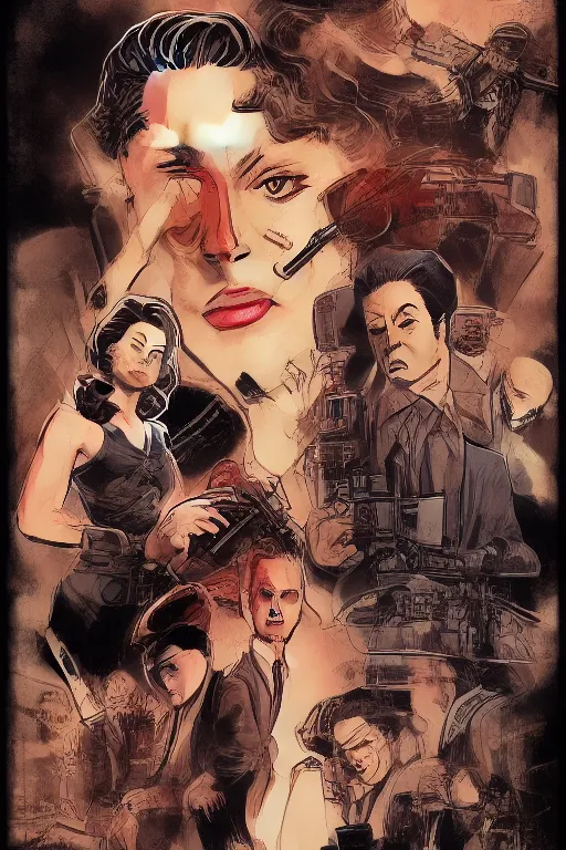 Image similar to Agent carter illustration concept art in the style of Amano, Yoshitaka