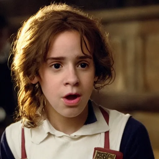 Prompt: hermione granger with mayonnaise near her open mouth