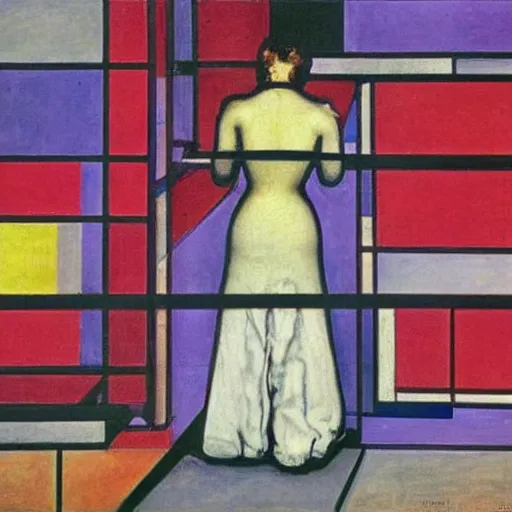 Image similar to end of the life by piet mondrian, vivid colors