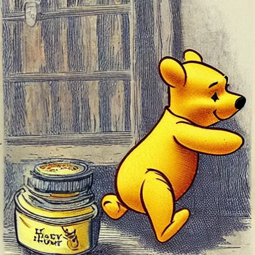 Image similar to winnie the pooh is a jar of honey