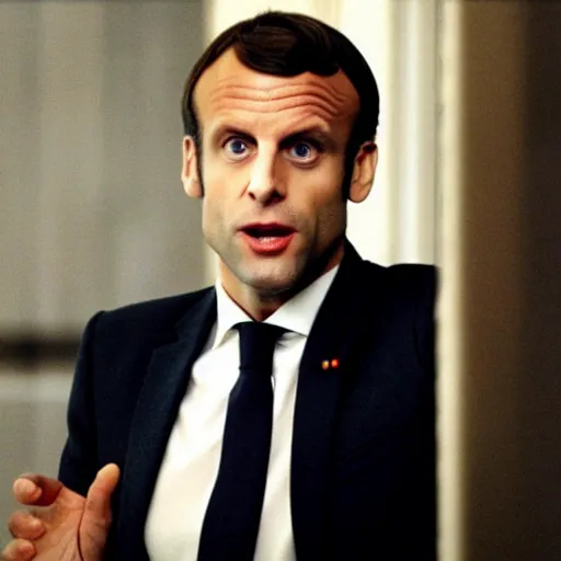 Image similar to Emmanuel Macron with a beard in American Psycho (1999)