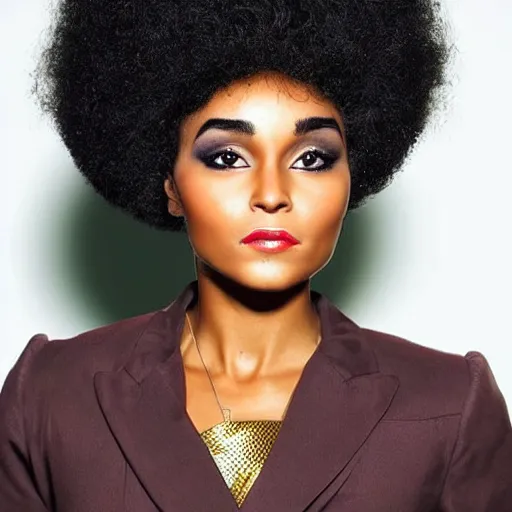 Image similar to a beautiful mixture of esperanza spalding and janelle monae