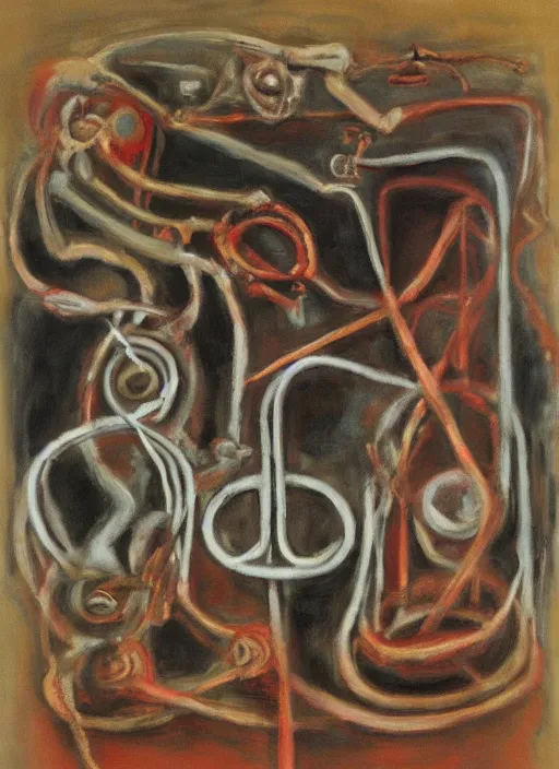 Image similar to biomechanical talisman of the pre - pleistocene records of the great race by maggi mcdonald, mark rothko, sabina klein