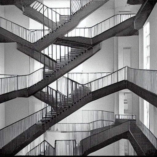 Prompt: model, hallways and stairwells, similar to relativity by m. c. escher