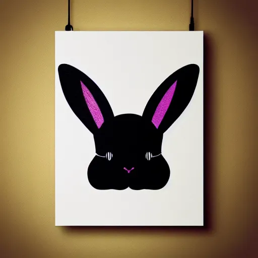 Image similar to cute black rabbit portrait, gradient background, fantasy art, concept, art, computer art, high detail, 4 k