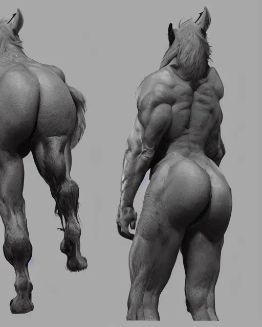 Image similar to man bottom, horse on top, artstation