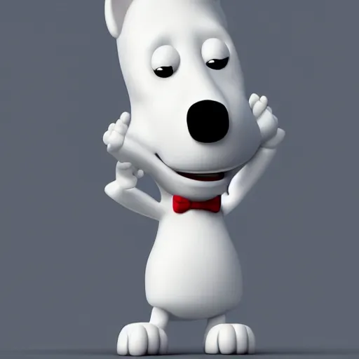 Prompt: brian griffin, from family guy, hyperrealism, octane render, 8 k, high resolution, art by artgerm