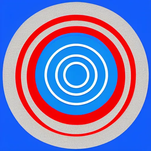 Prompt: red circle on white background with a vertical blue line through the center of the circle