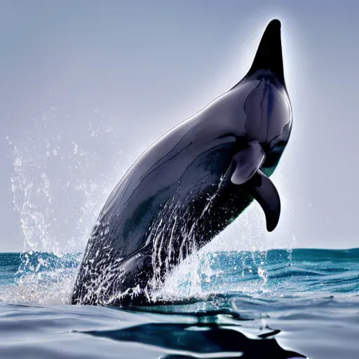 Image similar to a feline dolphin - cat - hybrid, animal photography