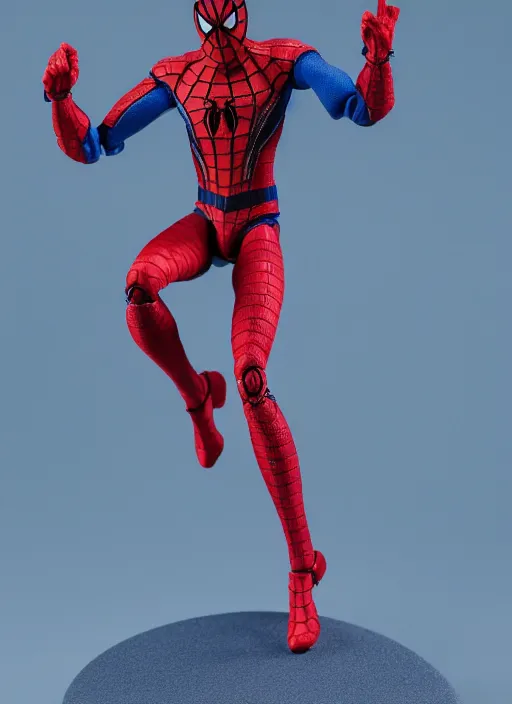 Image similar to product photography of a claymation action figure mechanical spiderman, depth of field, zeiss lens, detailed, centered, by erwin olaf, joop geesink, wes anderson, breathtaking, 8 k resolution, extremely detailed, beautiful, establishing shot, realistic materials, hyperrealistic