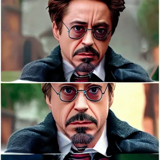 Prompt: Robert Downey Jr as Harry Potter