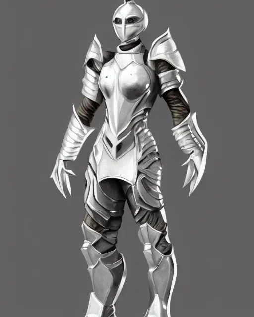 Prompt: light armor, fantasy concept art, trending on artstation, white silver with gold accents, flat shading, smooth lines, extremely clean, uncluttered, symmetrical, front view