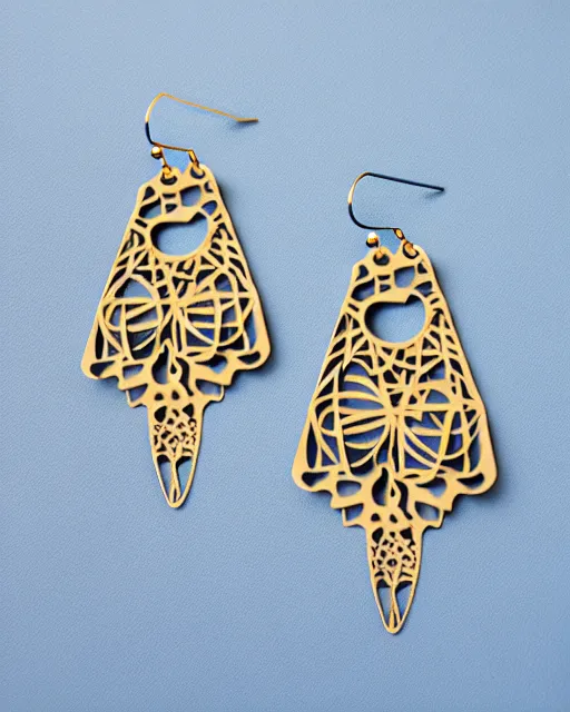 Image similar to beardsley, 2 d lasercut earrings,