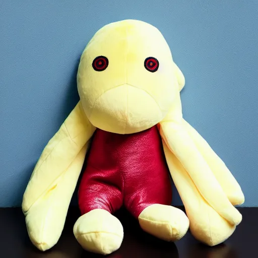 Prompt: genesis p - orridge soft toy plushie