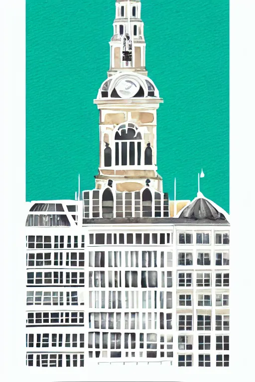 Image similar to minimalist watercolor art of kopenhagen, illustration, vector art