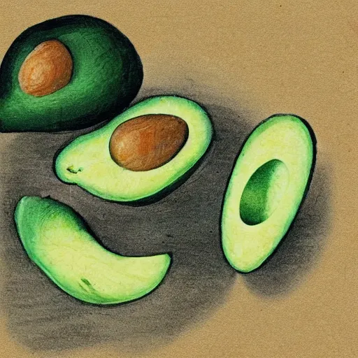 Image similar to avocado being stolen, paleolithic cave painting