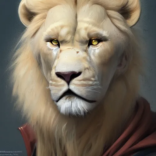 Prompt: aesthetic portrait commission of a of a male fully furry muscular anthro albino lion in orange tracksuit,digital art,art by greg rutkowski,character design by charles bowater,detailed face,hyperdetailed,photorealistic,artstation,deviantart,4k,western comic art,sharp,high definition