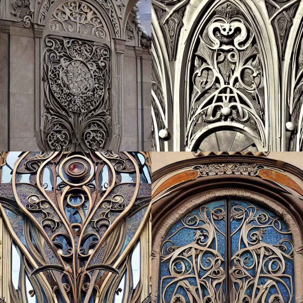 Prompt: art nouveau decorative details