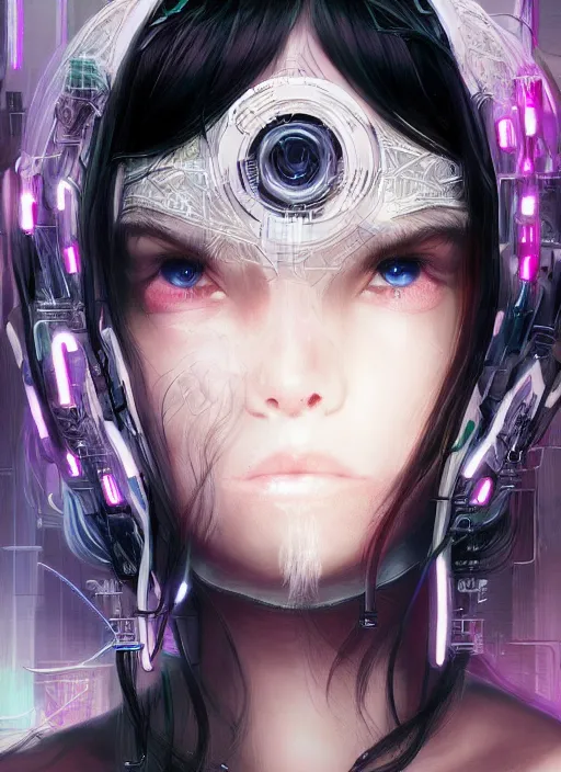 Image similar to teen elf, cyberpunk, black hair, gorgeous, amazing, elegant, intricate, highly detailed, digital painting, artstation, concept art, sharp focus, illustration, art by ross tran