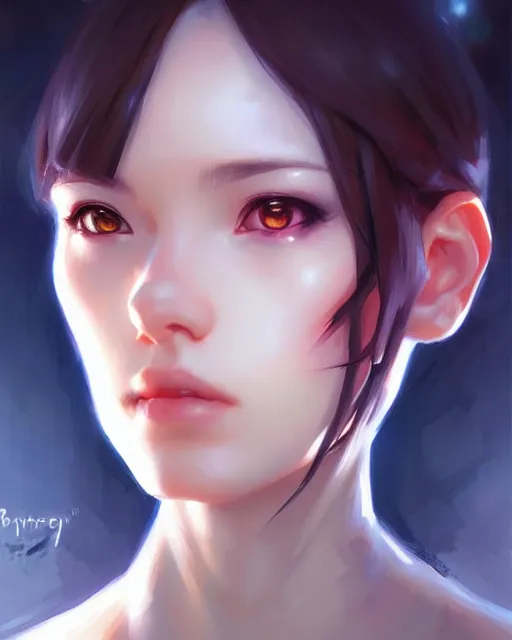 Image similar to portrait Anime space cyborg, pretty face, realistic shaded Perfect face, fine details. realistic shaded lighting by Ilya Kuvshinov Giuseppe Dangelico Pino and Michael Garmash and Rob Rey, IAMAG premiere, aaaa achievement collection,