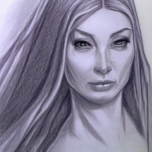 Prompt: pencil sketch of galadriel