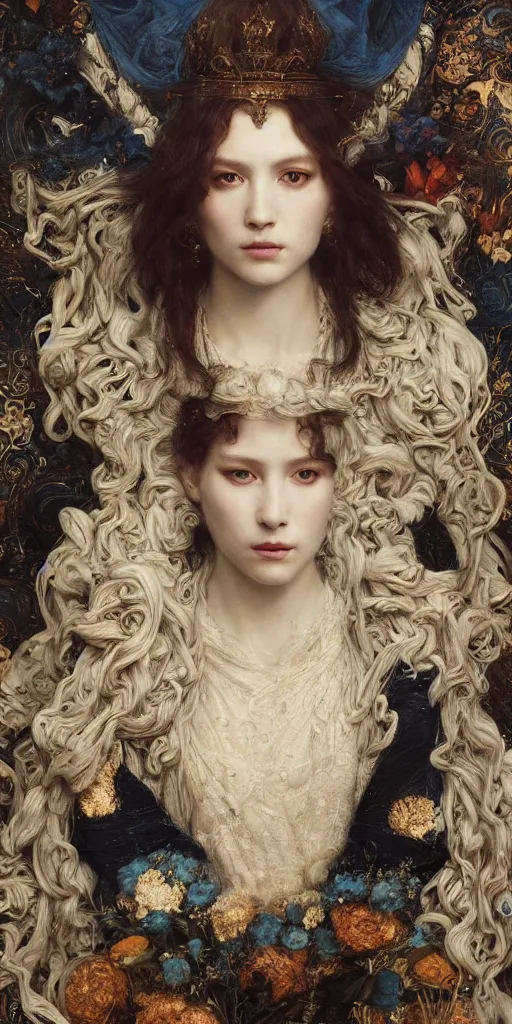 Prompt: queen, masterpiece by Edgar Maxence and Ross Tran and Michael Whelan, gustav dore, 8k, octane render