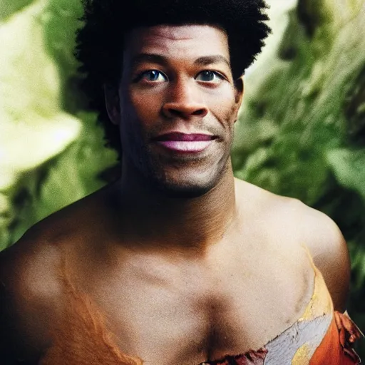 Image similar to Candid portrait photograph of Captain Planet, taken by Annie Leibovitz