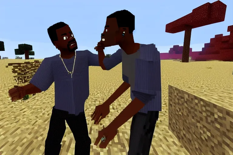 Image similar to chris rock slapping will smith, in minecraft