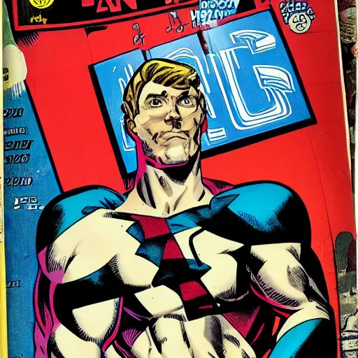 Image similar to alan turning comic book cover