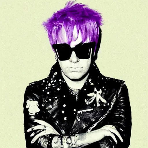 Prompt: punk elton john, profile picture, 1 9 7 0 fashion, reflection, cute artwork, inspired by made in glory, grunge hippie style