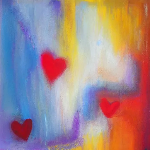 Prompt: a sense of love and belonging, abstract, oil on canvas