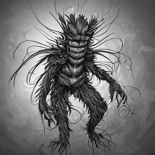 Image similar to A humanoid plant monster, highly detailed, digital art, sharp focus, trending on art station, thistle, anime art style