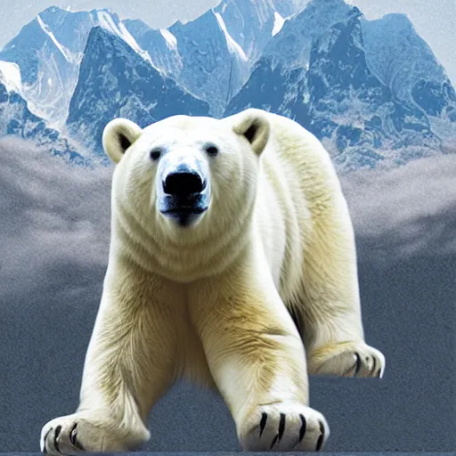 Image similar to Joe Manchin and a polar bear who are best friends, digital art