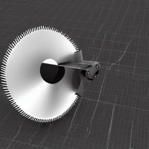 Image similar to hi-tech circular buzzsaw, 3D render