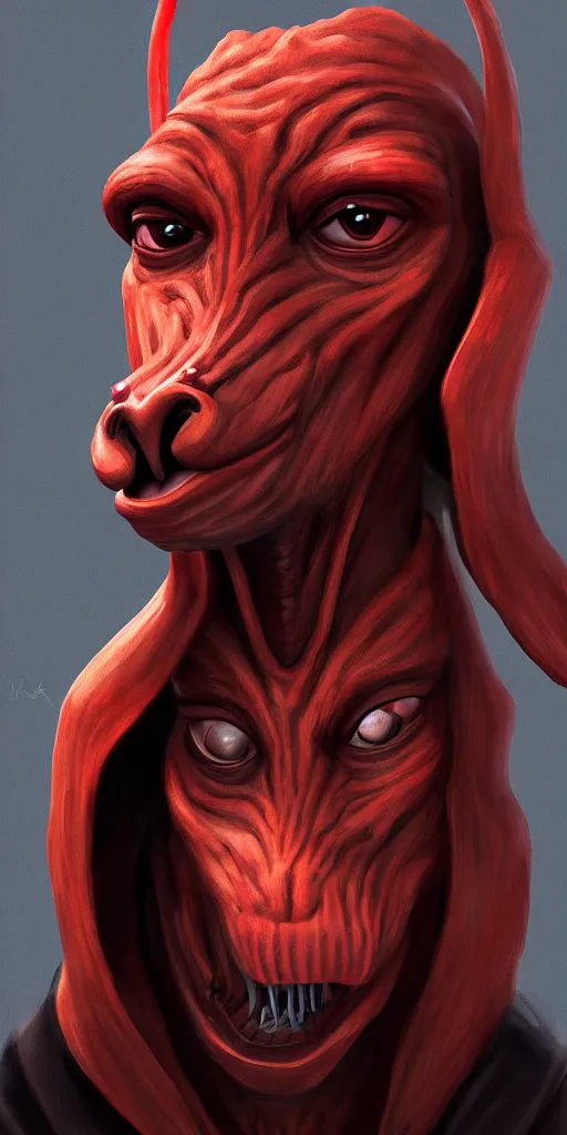 Image similar to jar jar binks as a sith lord, in the style of artstation, 4 k