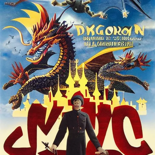 Image similar to poster for movie about Dragon Invasion of Moscow,