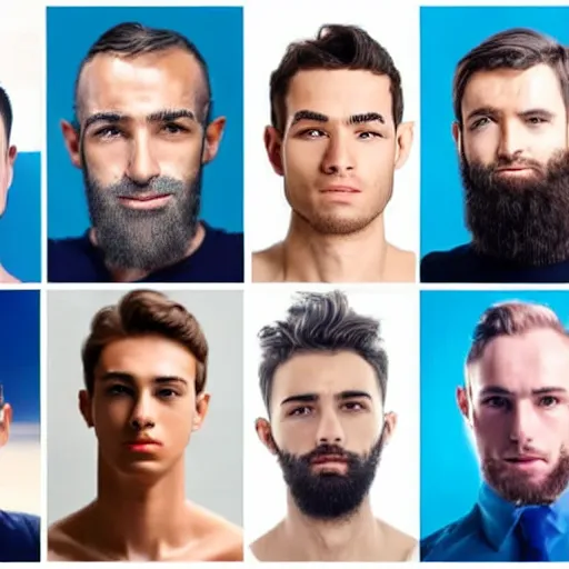 Image similar to a row of men arranged left to right, healthy to unhealthy