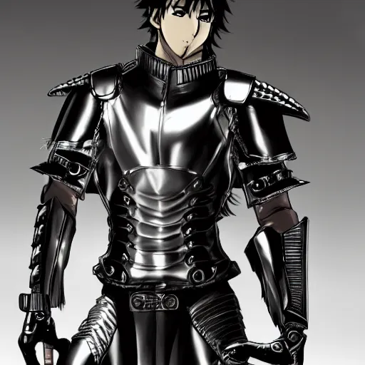 Image similar to an attractive anime character with clear face and donned in leather armor ready for battle, heroic, high res, awesome