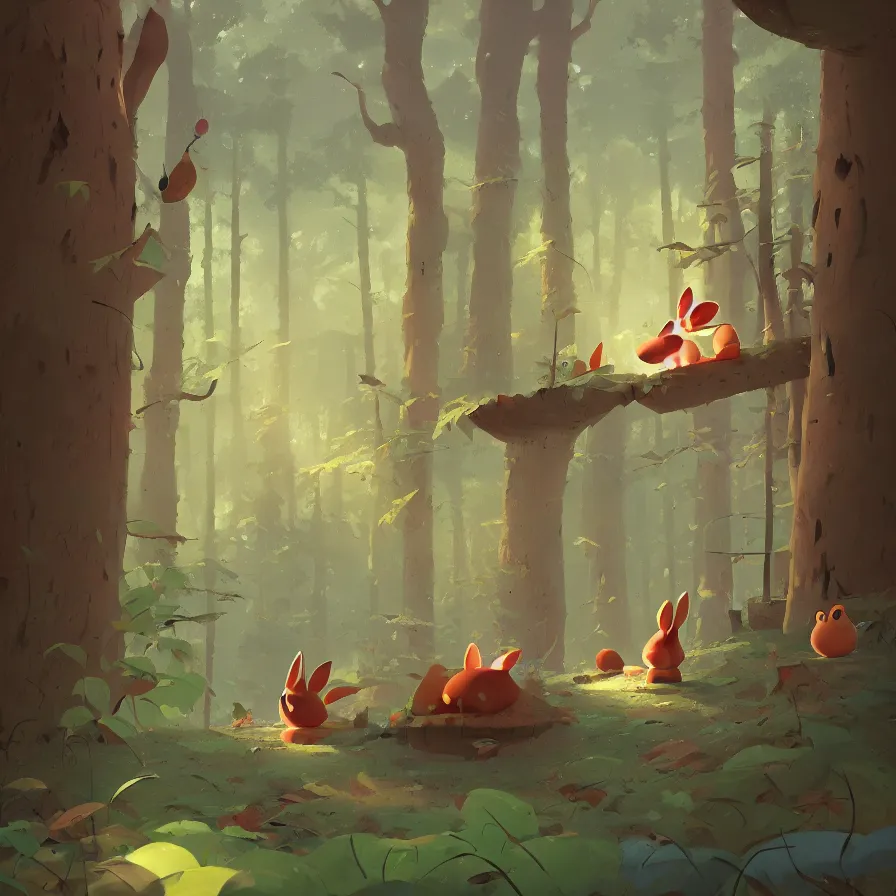 Image similar to Goro Fujita illustrating Image where you can see half forest half rabbit hole, art by Goro Fujita, sharp focus, highly detailed, ArtStation