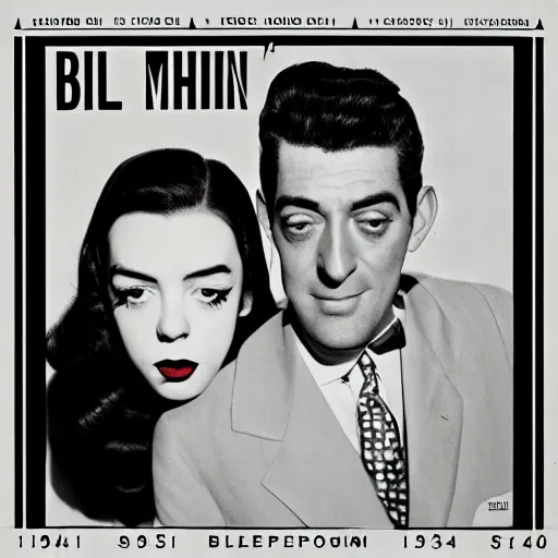 Image similar to an album cover named sleepfrom the 1940s of Billie eilish, dean martin album cover style