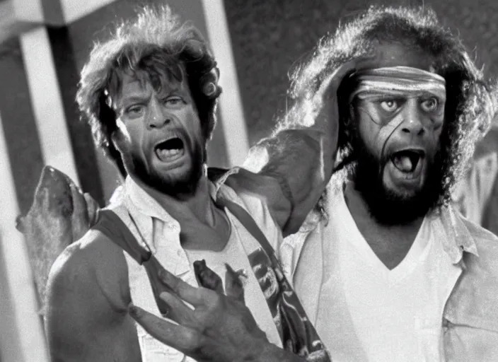 Image similar to film still of Randy Savage as Nada in They Live 1988