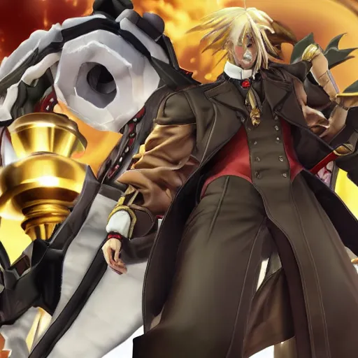 Image similar to alexander lukashenko as a character in guilty gear game.