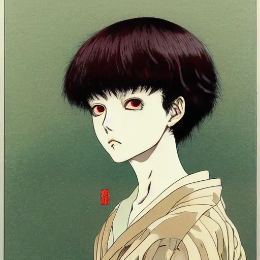 Image similar to prompt: Portrait painted in Miyazaki color style drawn by Katsuhiro Otomo and Takato Yamamoto, inspired by Fables, china doll face, smooth face feature, intricate oil painting, high detail, sharp high detail, manga and anime 2000