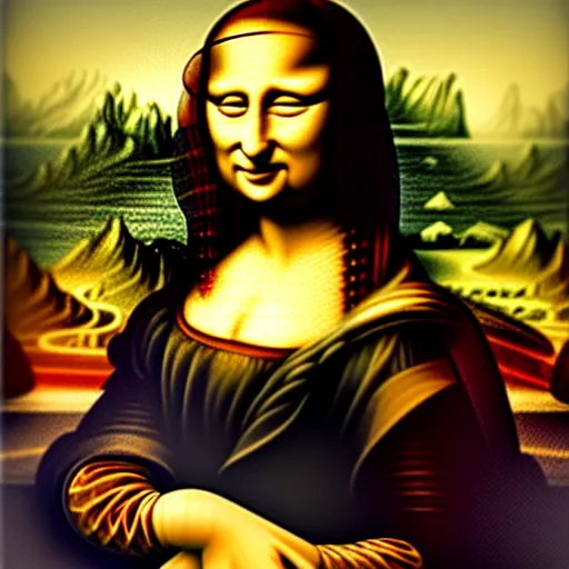 Prompt: the mona lisa, but she is very angry.