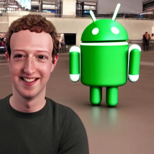 An Android Looking Like Mark Zuckerberg Chrome Stable Diffusion
