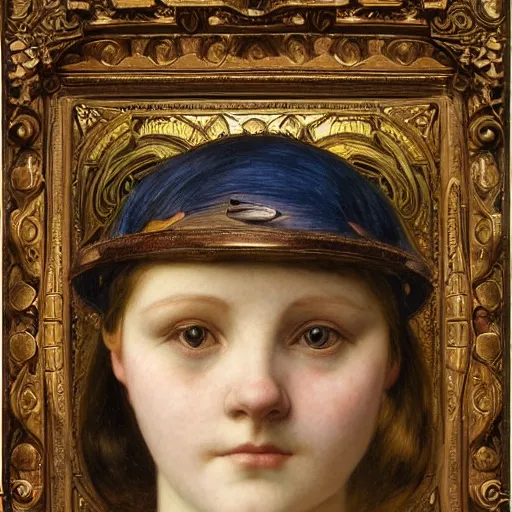 Image similar to a beautiful young clockwork girl wearing a bird mask, by annie swynnerton and diego rivera and elihu vedder, dramatic lighting, elaborate geometric ornament, head and shoulders view, soft cool colors, smooth, sharp focus, extremely detailed, adolf wolfli, donato giancola