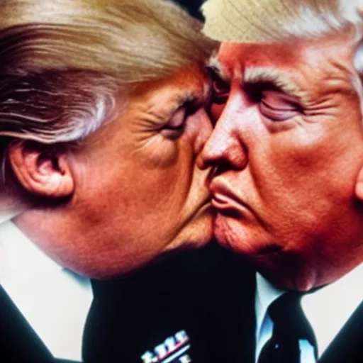 Image similar to still of donald trump kissing adolf hitler