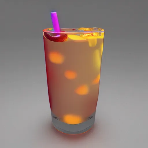 Prompt: Every Soda in One Glass, 3d render