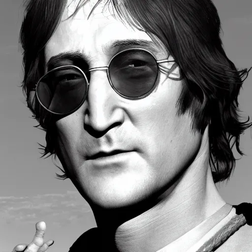 Image similar to john lennon as derek vinyard american history x, ultra realistic, concept art, intricate details, highly detailed, photorealistic, octane render, 8 k, unreal engine, art by frank frazetta, simon bisley, brom